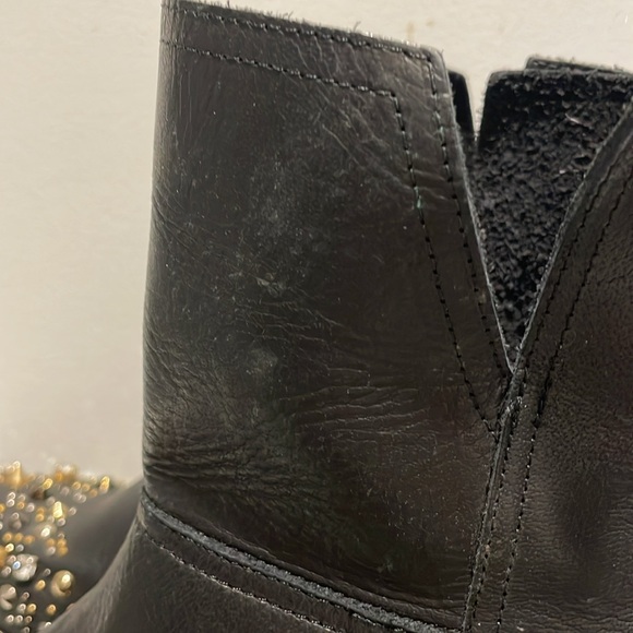 🥾Zara Black Leather Studded, Rhinestone Boots - Picture 11 of 15